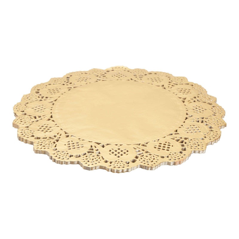 [Australia - AusPower] - 60 Pack Round Gold Paper Doilies, Lace Placemats for Cakes, Desserts, and Baked Treats (12 Inches) 