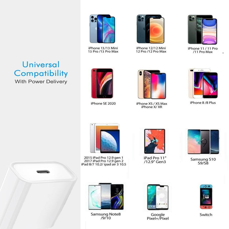 [Australia - AusPower] - iPhone 13 Charger Block,20W USB C Charger iPhone Fast Charger Plug Type C Wall Charger Durable USB-C Power Delivery Adapter Compatible with iPhone13 Pro/13 Pro Max/13 Mini/12/12 Pro Max/11/11 Pro Max 