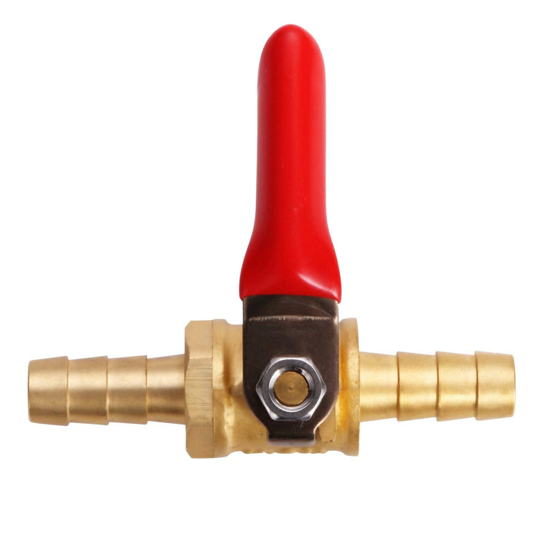 [Australia - AusPower] - Litorange 2 PCS Lead Free Brass Water Mini Ball Valve Shut Off Switch, 3/8" Hose ID x 3/8 INCH Hose Barb Pipe Tubing Fitting Coupler, 180 Degree Operation Handle 2PCS 3/8" x 3/8" 