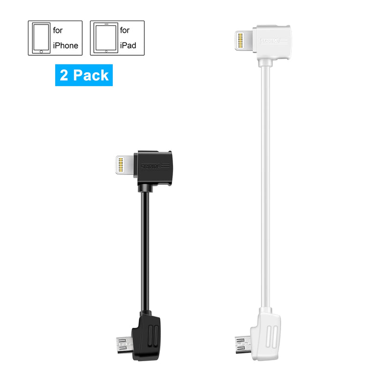 [Australia - AusPower] - STARTRC 11.8inch and 3.9inch Lightning Data Cable to Micro USB MFI Certified for DJI Mini SE/Mavic Mini/Mavic 2 Pro&Zoom/Mavic Air/Spark Controller Accessories,Tablet Phone OTG Cables(2 Pack) 