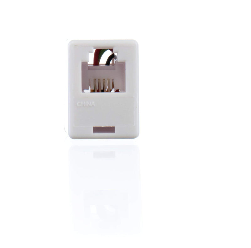 [Australia - AusPower] - Telephone Cord Coupler - Landline Phone In Line Coupler - 4 Conductor (2) Telephone Lines - 3 Pack (WHITE) Phone Coupler White, 3 Pack 