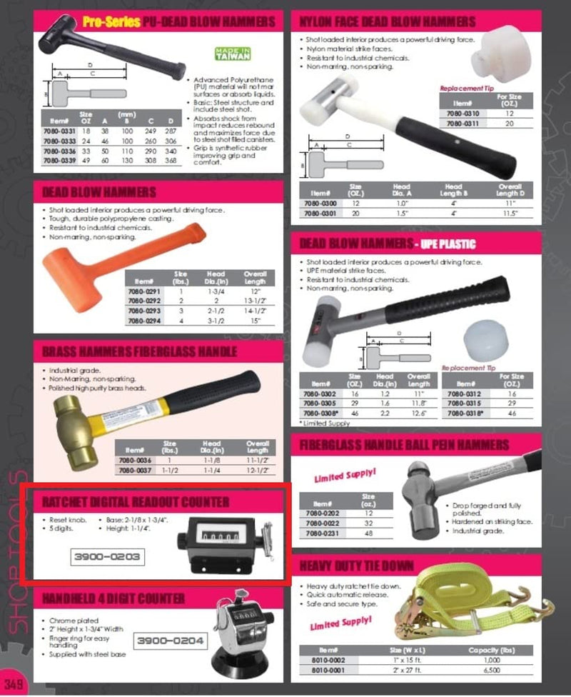 [Australia - AusPower] - HHIP 3900-0203 5-Digit Ratchet Counter with Reset Knob 