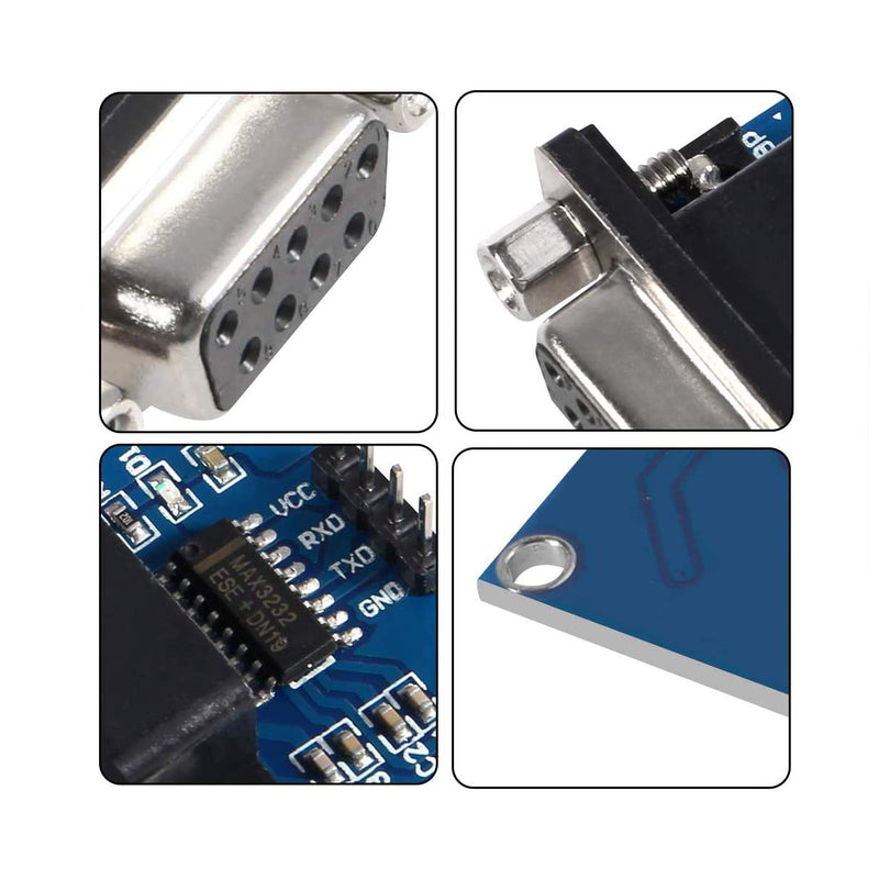 [Australia - AusPower] - Grades Like DVDDaFuRui RS232 to TTL Converter Module，5PCS MAX3232 3.3V to 5V RS2323 COM Serial Prot Board to TTL Connector for Arduino Microcontrollers 