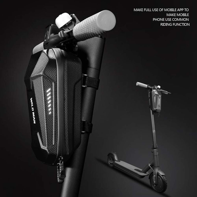 [Australia - AusPower] - WILD MAN Hard Shell Waterproof Scooter Storage Bag for Kick Scooters Folding Bike Black 2L 