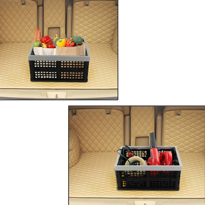 [Australia - AusPower] - Jekiyo 16-Liter Folding Crates Storage, Collapsible Container Plastic, Set of 1 black 