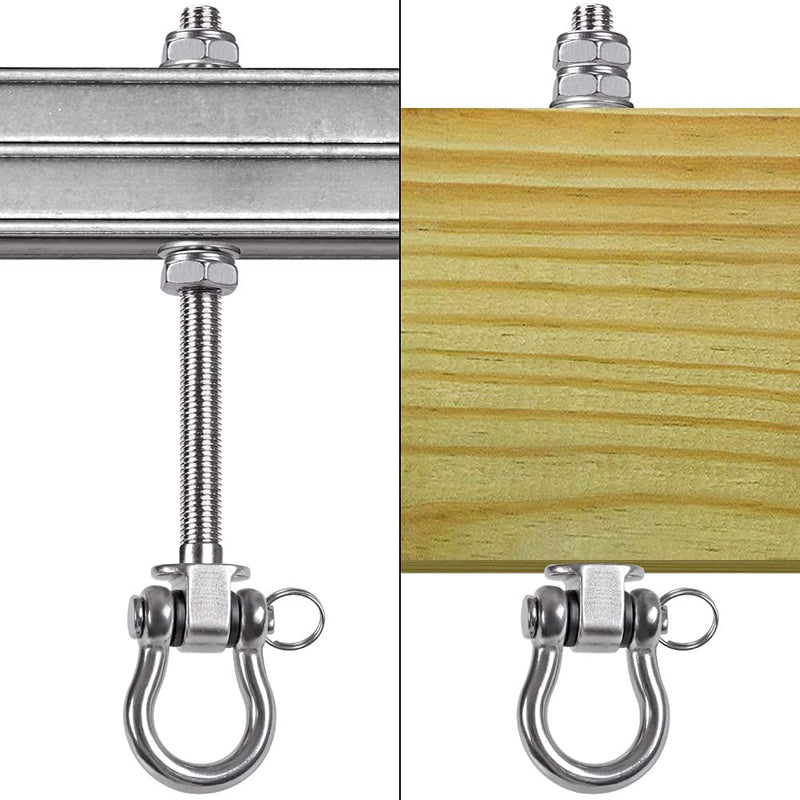 [Australia - AusPower] - BeneLabel Set of 2 Permanent Antirust Stainless Steel 304 Heavy Duty Swing Hangers, 1800LB Capacity, Wood Beam & I-Beam Hanger, Yoga Hammock Chair Sandbag, Hardware Swing Sets, 180° Swing, 8.25" 8.25" 