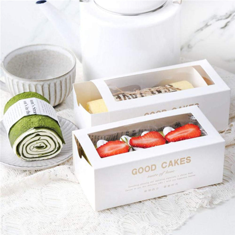 [Australia - AusPower] - [25 Pack] Donut/Bakery Box with Window - Auto-Popup Cardboard Gift Packaging and Baking Containers, Cupcake, Cookie and Dessert Sushi Fruits Display Food Storage Holder 7.1" x 3.4" x 2.8" 