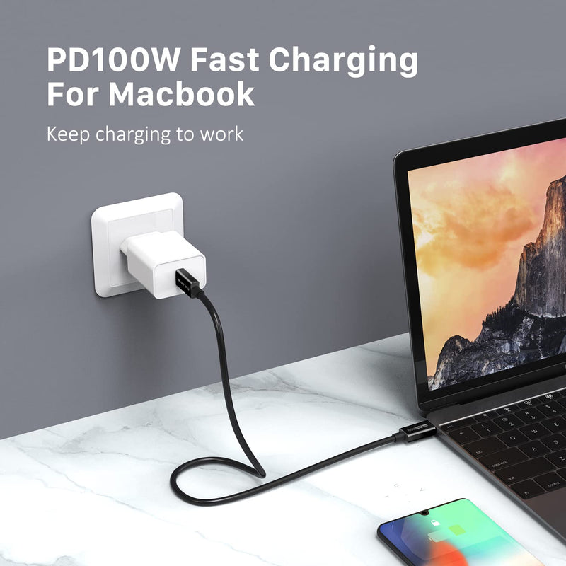[Australia - AusPower] - CABLETIME PD Cable 40Gpbs/100W/5A, USB C Cable Compatible with New MacBook Pro, ThinkPad Yoga, Alienware 17 and More (6.6FT/2M) 6.6FT/2M 