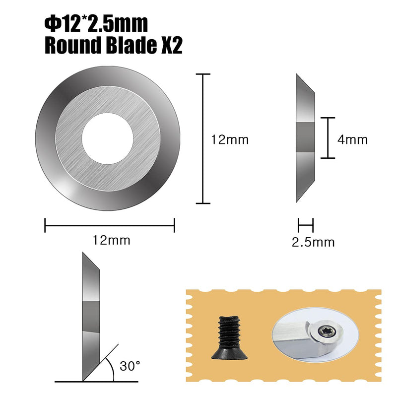 [Australia - AusPower] - 8Pcs Tungsten Carbide Cutters Inserts Set for Wood Lathe Turning Tools(Include 11mm Square with Radius,12mm and 8.9mm Round,30x10mm Diamond with sharp point),Supplied with Screws 8Pcs 