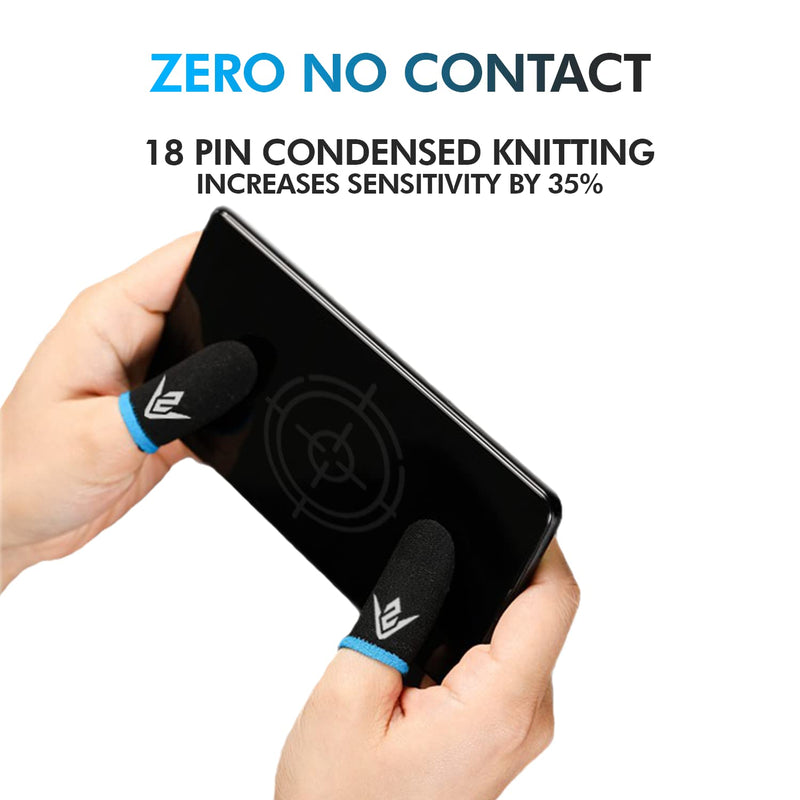[Australia - AusPower] - Zoinco Gaming Finger Blue Sleeves for Mobile Game Controllers, Ultra-Thin Carbon Fiber Finger Sleeves, Phone Games for PUBG/Mobile Legends/Knives Out 