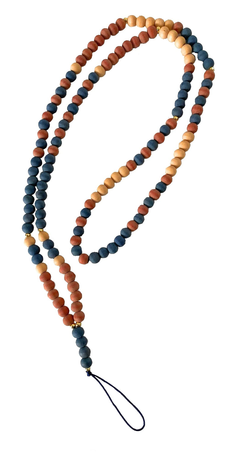 [Australia - AusPower] - Wooden beaded phone chain lanyard gift for women stocking stuffer (Blue with Universal Tab) Blue With Universal Tab 