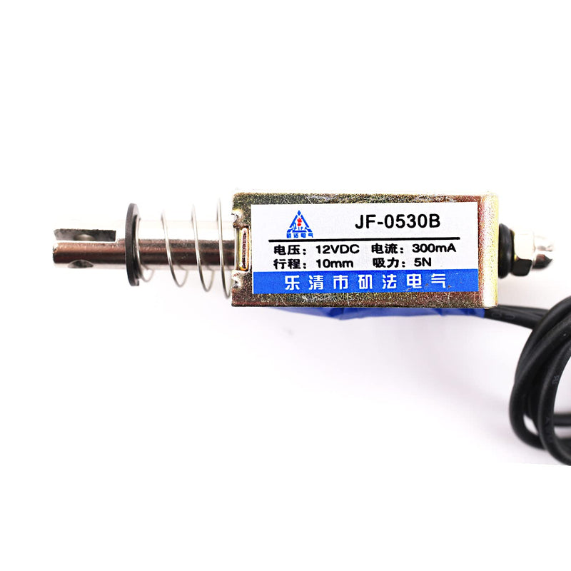 [Australia - AusPower] - SEEU. AGAIN JF-0530B DC12V 300mA 5N/10mm Pull-Push-Type DC Linear Motion Solenoid Electromagnet 