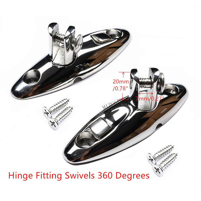 [Australia - AusPower] - MIZUGIWA Quick Release Bimini Top Swivel Hinge Deck Side Mount 316 Stainless Steel Pair 