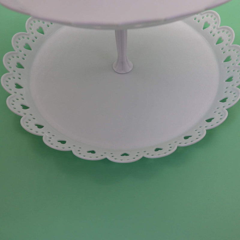 [Australia - AusPower] - 2 Pcs 3-Tier Cupcake Stand Fruit Plate Cakes for Wedding Home Birthday Tea Party Serving Platter(White) White 