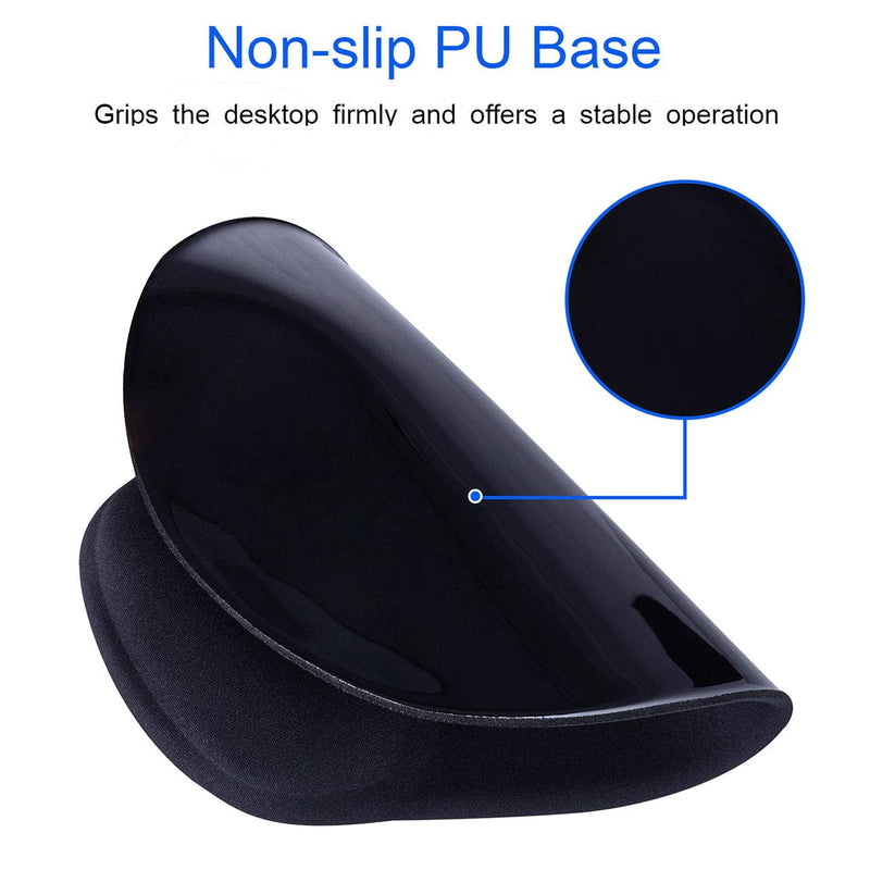 [Australia - AusPower] - JIKIOU 2 Pack Mouse Pad, Ergonomic Mouse Pad with Gel Wrist Rest Support, Comfortable Wrist Rest Mouse Pad with Non-Slip PU Base for Computer Laptop Home Office Travel, Small Size, 9 x 7.5 inch, Black 
