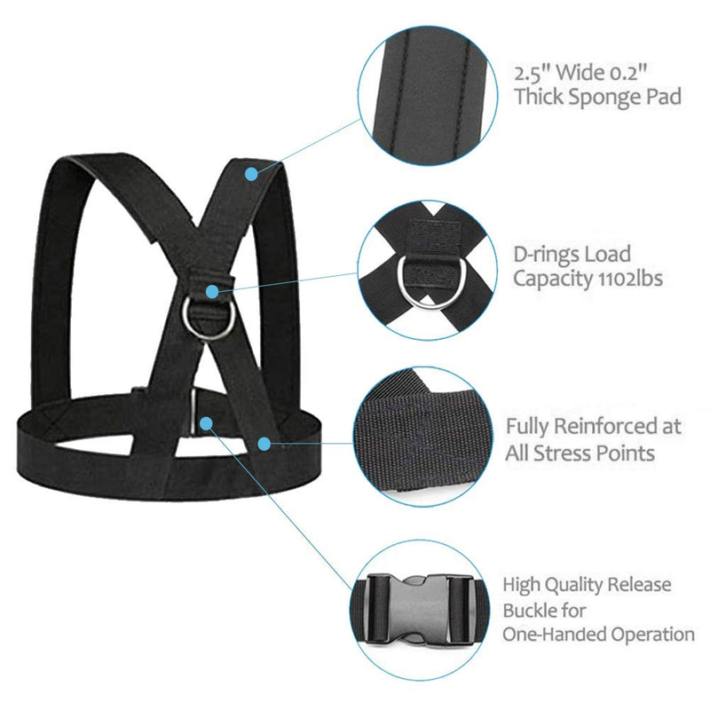 [Australia - AusPower] - OYINDIZ Sled Harness, Weight Speed Sled Workout Tire Pulling Harness Resistance and Assistance Trainer Physical Training Resistance Rope Football Training Equipment Harness for Men and Women 