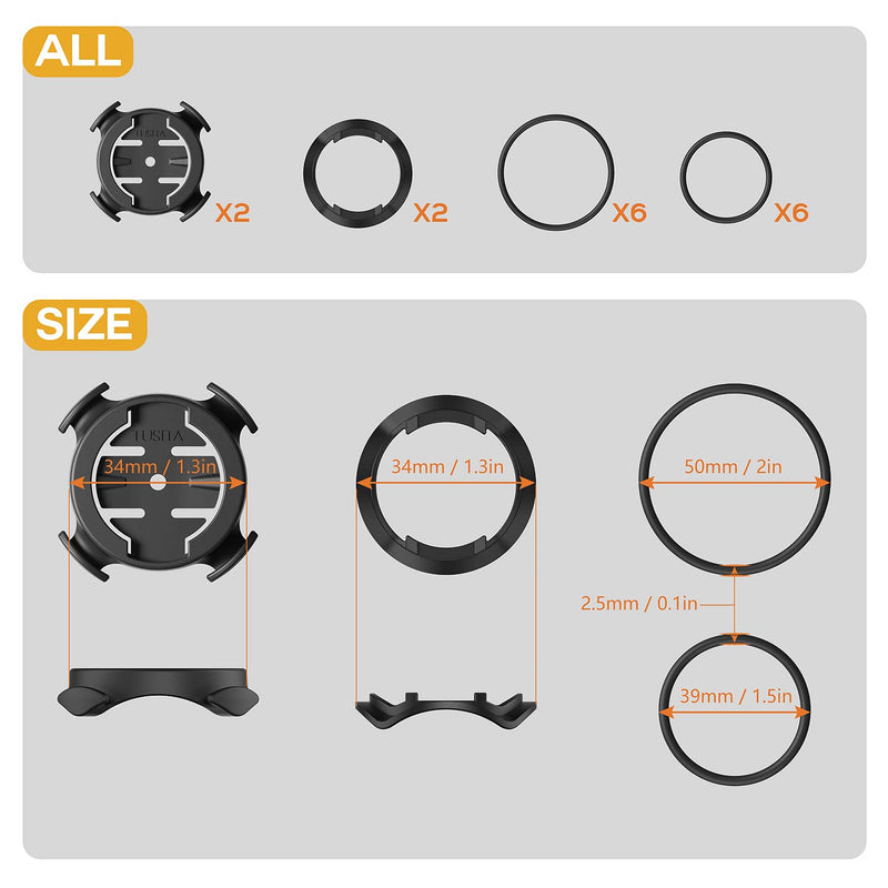[Australia - AusPower] - TUSITA Quick Release Bike Mount Compatible with Garmin Bike GPS Computer, XOSS G/G+, iGPSPORT GPS - Quarter Turn Edge GPS Computer Bracket - Bicycle Combo Extended Mount Road MTB Accessories 