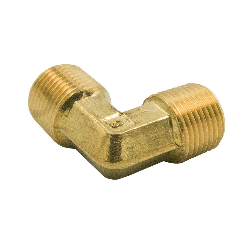 [Australia - AusPower] - Legines Brass Pipe Fitting, Forged Male 90 Degree Elbow, 3/8" NPT Male x 3/8" NPT Male, Pack of 2 3/8" x 3/8" NPT Male 