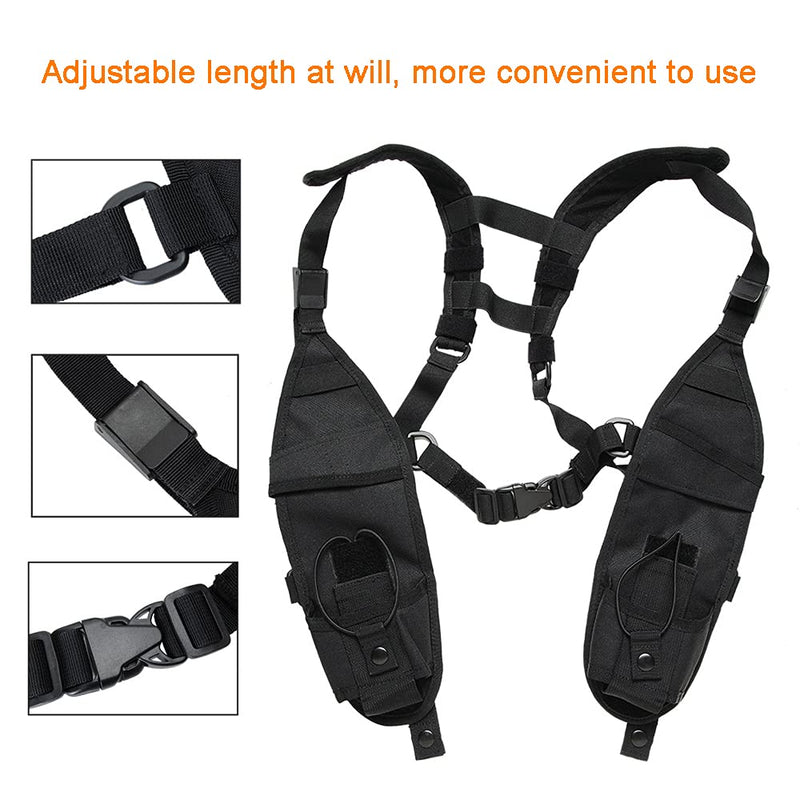 [Australia - AusPower] - ZZFENGKR Radio Shoulder Harness Holster Chest Holder Universal Vest Rig Nylon Two-Way Radio Cases Walkie Talkie Search Rescue Essentials for Police Firefighter, YQ-DR Cases 