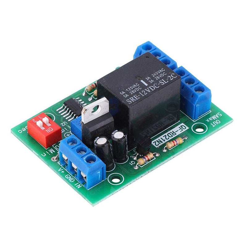 [Australia - AusPower] - Delay Off Relay Module 10-16V 12V DC Time Relay Module Double Pole Double Throw DPDT 2 Channel Output Timer Switch for Water/Air Flow Interruption Monitoring 