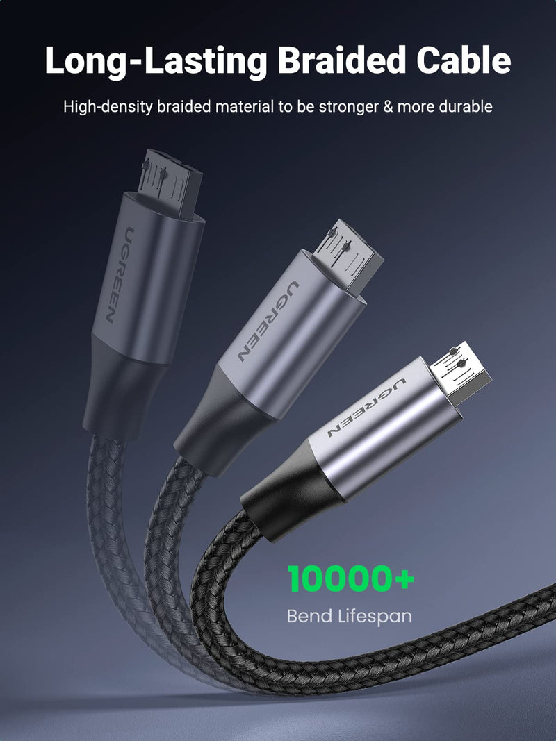 [Australia - AusPower] - UGREEN Micro USB 3.0 Cable, USB 3.0 A to Micro B Cord Nylon Braided External Hard Drive Cable Compatible with Samsung Galaxy S5, Note 3/Pro 12.2, Western Digital, Toshiba, My Passport, etc 6 FT 6.6 ft 