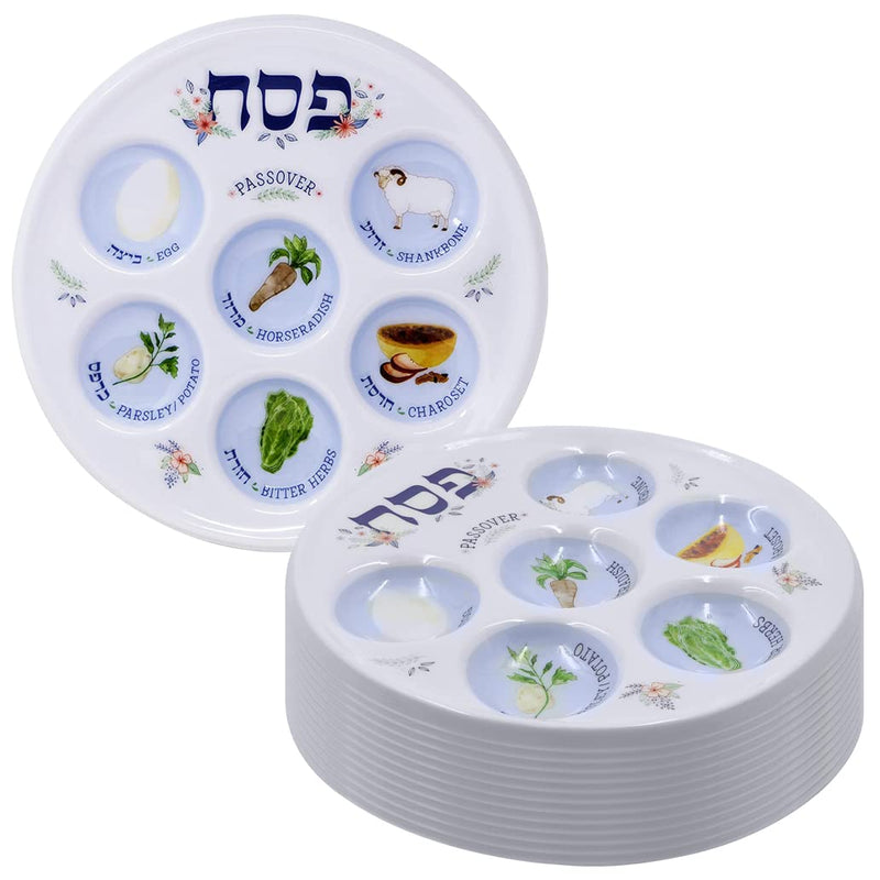 [Australia - AusPower] - Passover Seder Plate Deluxe Quality Plastic 10" Disposable Plates (25-Pack) 25-Pack 