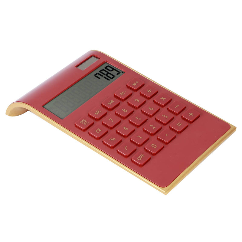 [Australia - AusPower] - TOPINCN Portable 10 Digits Calculator Tilted LCD Display Ultra Thin Solar Power Calculator for Home Office Business(Red) Red 