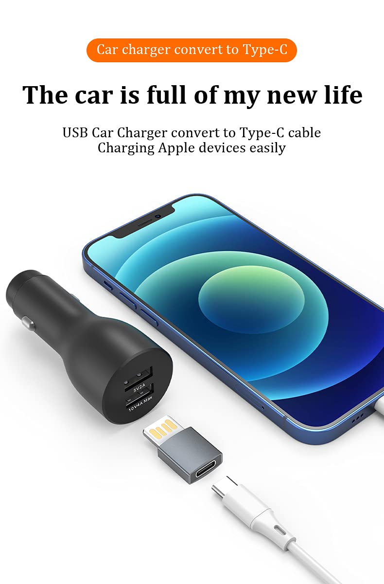 [Australia - AusPower] - meenova USB-C Female to USB A Reversible Adapter, Type C to A Charger Cable Converter, Compatible with iPhone 13 12 Pro Max, iPad Pro Air 2021, Samsung Galaxy S22 Ultra, Note 20, Fold 3 Z, Power Bank 2Pack,USB-C to USB-A Reversible Adapter 