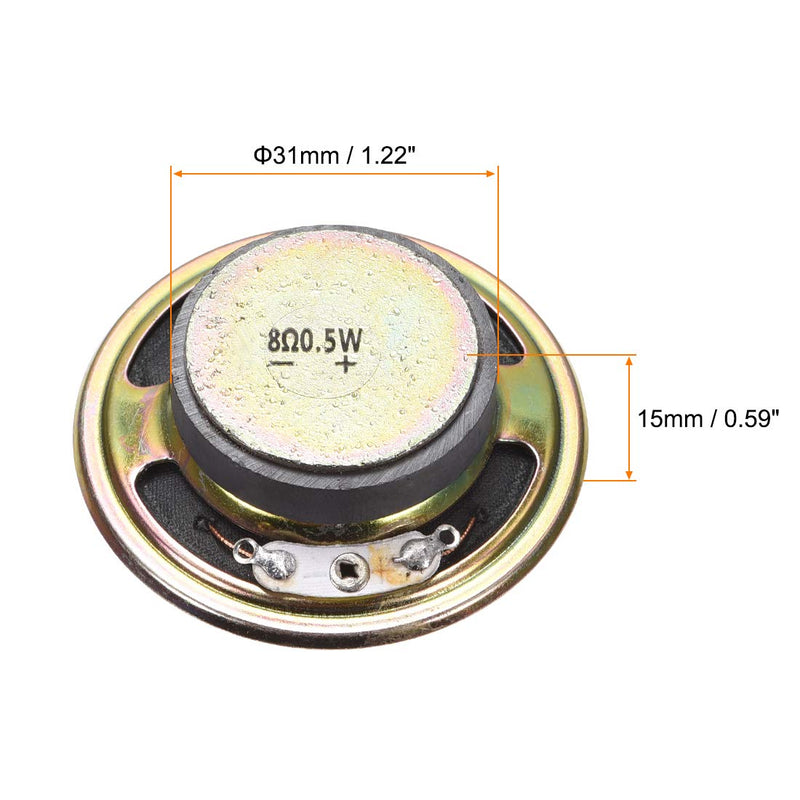 [Australia - AusPower] - uxcell 0.5W 8 Ohm DIY Magnetic Speaker 50mm Dia Round Shape Replacement Loudspeaker 4pcs 