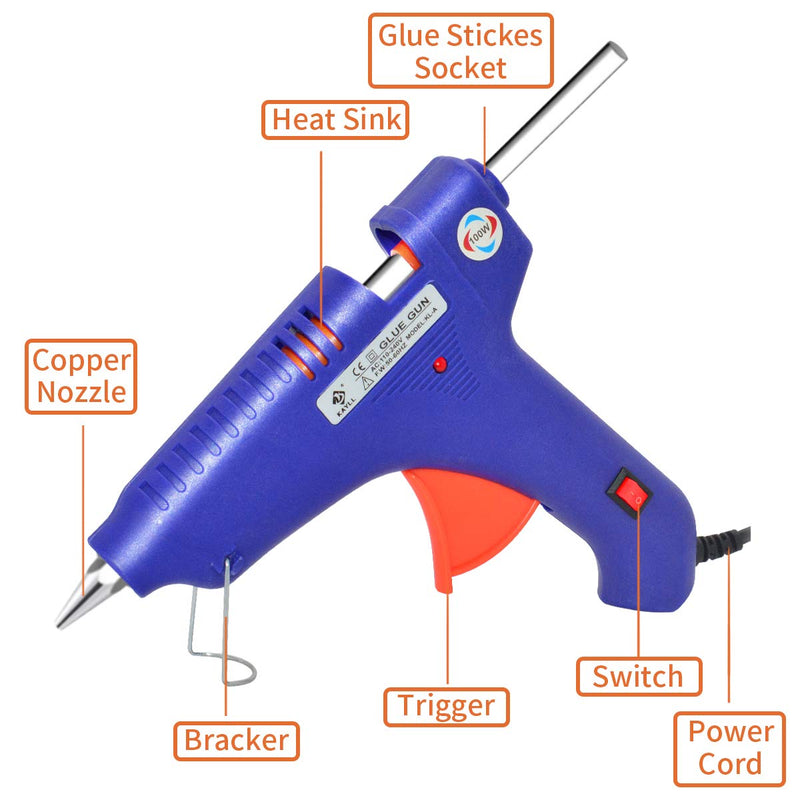 [Australia - AusPower] - 100W Hot Glue Gun With Bag,Household Hot Melt Glue Gun with 15 PCS 11.2mm x 200mm Glue Sticks, Extra Long Aluminum Alloy Nozzle, Compact Storage Carrying Bag for Art, Craft, Sealing, DIY, Home Repairs 