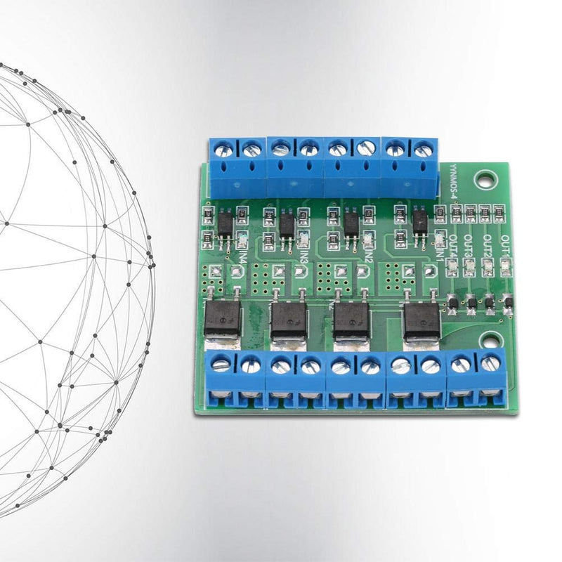 [Australia - AusPower] - Hilitand MOS FET PWM 3-20V to 3.7-27VDC 10A 4-Channel Driver Module PLC Amplifier Circuit Board 