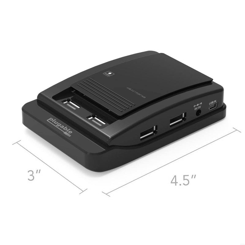 [Australia - AusPower] - Plugable USB 2.0 7-Port High Speed Hub with 15W Power Adapter 