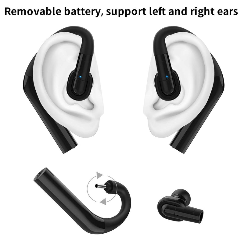 [Australia - AusPower] - Single Ear Bluetooth Headset, Wireless Headphone with Microphone,15Hrs Talking 240Hrs Standby Time Trucker Bluetooth Headset for iPhone, Samsung, Android, Laptop, Trucker Drivers 