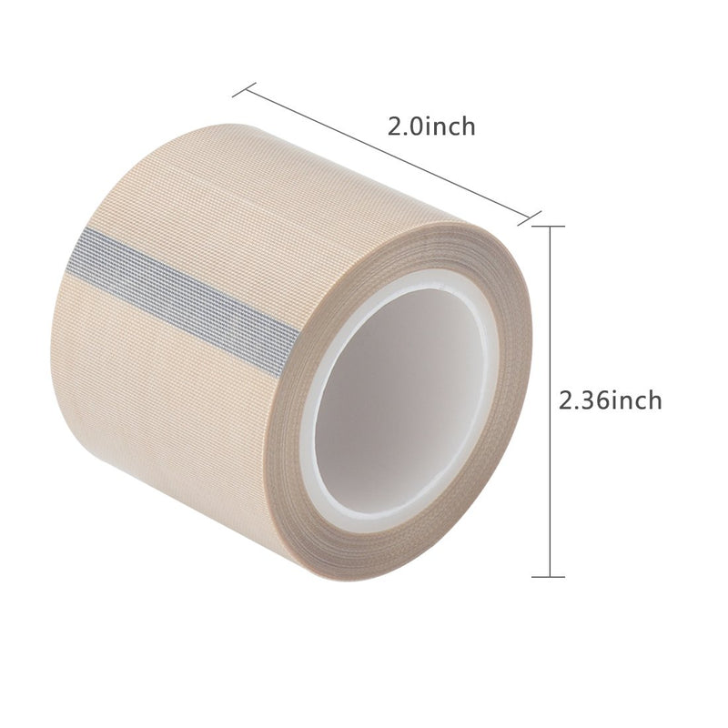 [Australia - AusPower] - 2" Width x 11 Yard Roll PTFE Coated Fiberglass High Temperature Tape with Silicone Adhesive Cloth, Release Surface on Heat sealers 