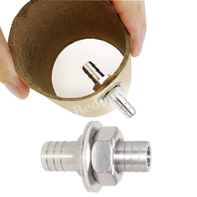 [Australia - AusPower] - Beduan 3/4" Hose Barb Thru-Bulk Bulkhead Straight Hex Union Stainless Steel Fitting 