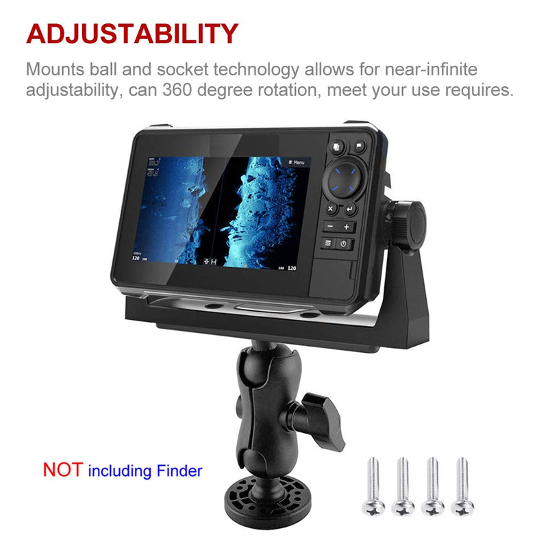 [Australia - AusPower] - CALIDAKA Fish Finder Mount Base, Ball-Mount Fish Finder Mount, 360 Degree Rotation Fish Finder Holder, Universal Marine Electronic Fish Finder Mount, Boat Fish Finder Electronics Mount Black 