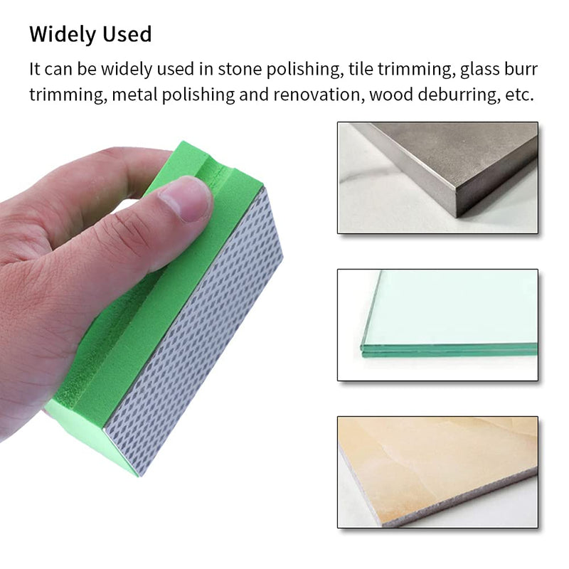 [Australia - AusPower] - GEZICHTA 4pcs Diamond Hand Polishing Pads for Ceramic Tile Glass Grinding,Sanding Blocks Polishing Grinding Block 60#,100#,200#,400#(As Shown) As Shown 