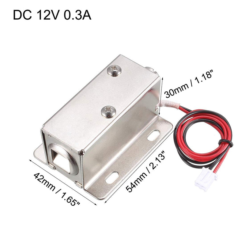 [Australia - AusPower] - uxcell DC 12V 0.3A 8.5mm Electromagnetic Solenoid Lock Assembly for Electirc Lock Cabinet Door Lock 