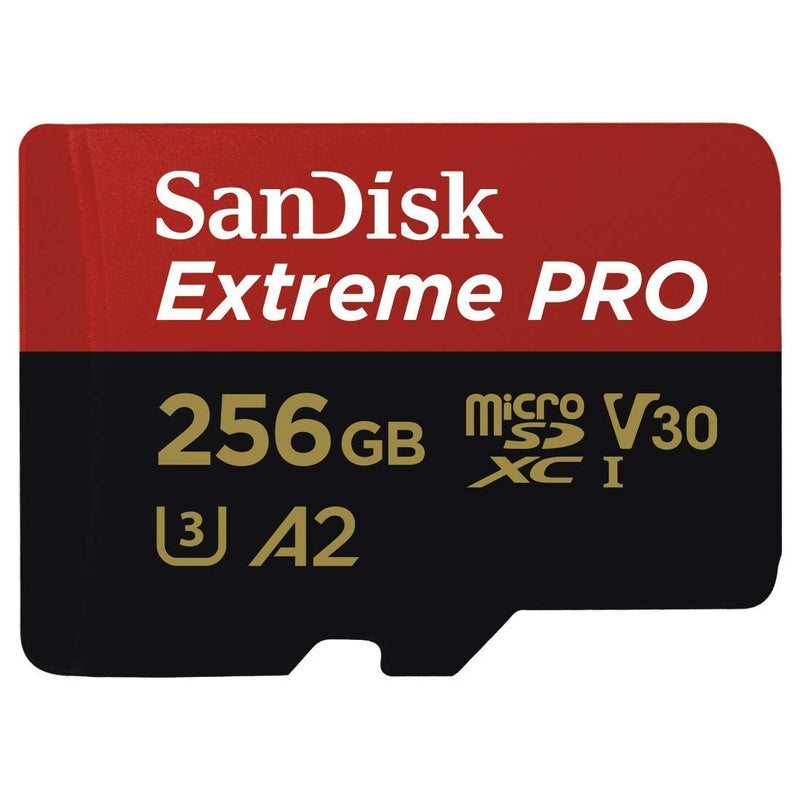 [Australia - AusPower] - SanDisk Extreme Pro 256GB Micro SD Memory Card for GoPro Hero 9 Black Camera Hero9 UHS-1 U3 / V30 A2 4K Class 10 (SDSQXCY-256G-GN6MA) Bundle with (1) Everything But Stromboli SDXC & Micro Card Reader 