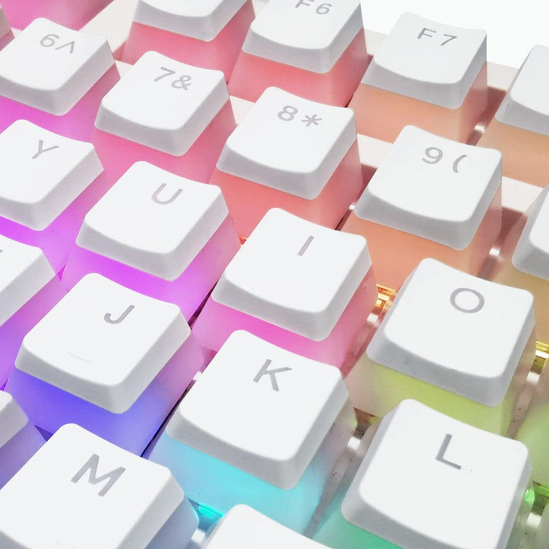 [Australia - AusPower] - XVX Pudding Keycaps - PBT Keycaps, 141 Key+24 Keys Set Custom Keycap, OEM Profile, Universal Compatiability for 100%, 75%, 65%, 60% Keyboard (White) White 