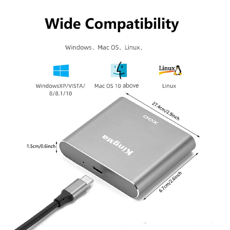 [Australia - AusPower] - XQD Card Reader, USB 3.1 XQD Memory Reader Square Portable XQD Card USB Laptop Adapter Compatible with Sony G/M Series Lexar 2933x/1400x for Windows Mac OS Linux 