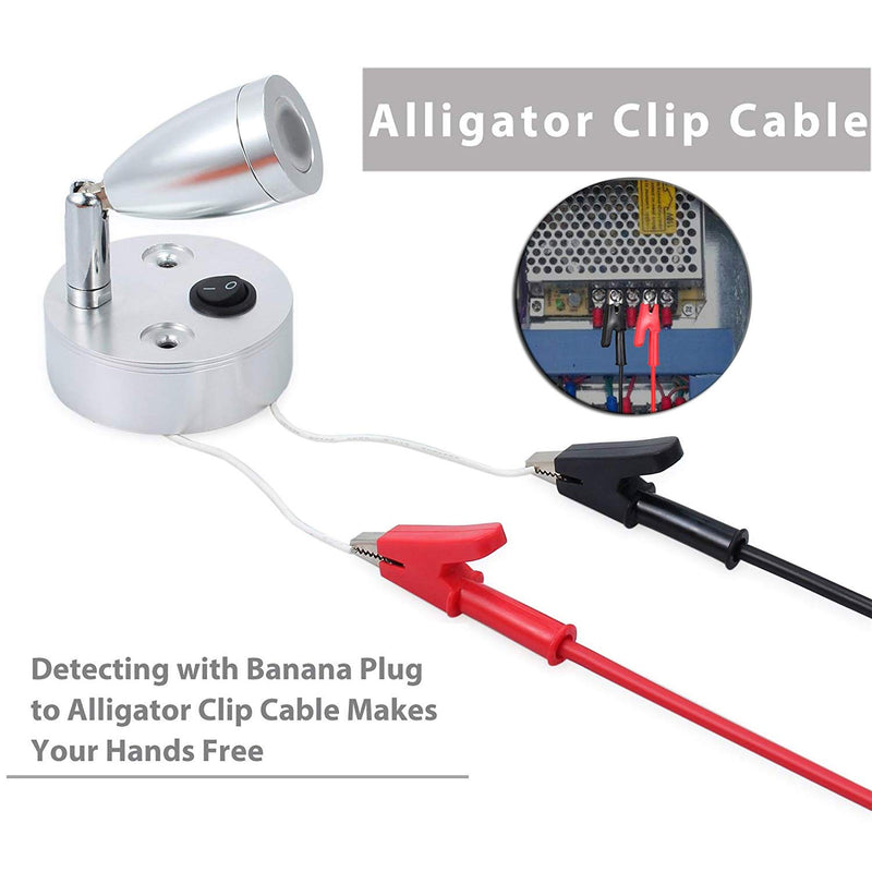 [Australia - AusPower] - Neoteck Banana Plug to Alligator Clip Test Lead, 15A 1000V Heavy Duty Crocodile Clip Lab Test Cable with Banana Plug for Multimeter-- 39 inch (1m) 