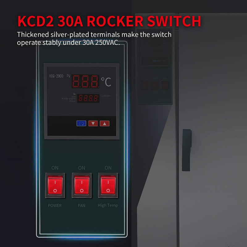 [Australia - AusPower] - DaierTek 30A 250V KCD2 KCD4 Rocker Switch DPST 4 Pin Red Lighted 120V Rocker Toggle Switch ON Off Heavy Duty T125-3Pack 