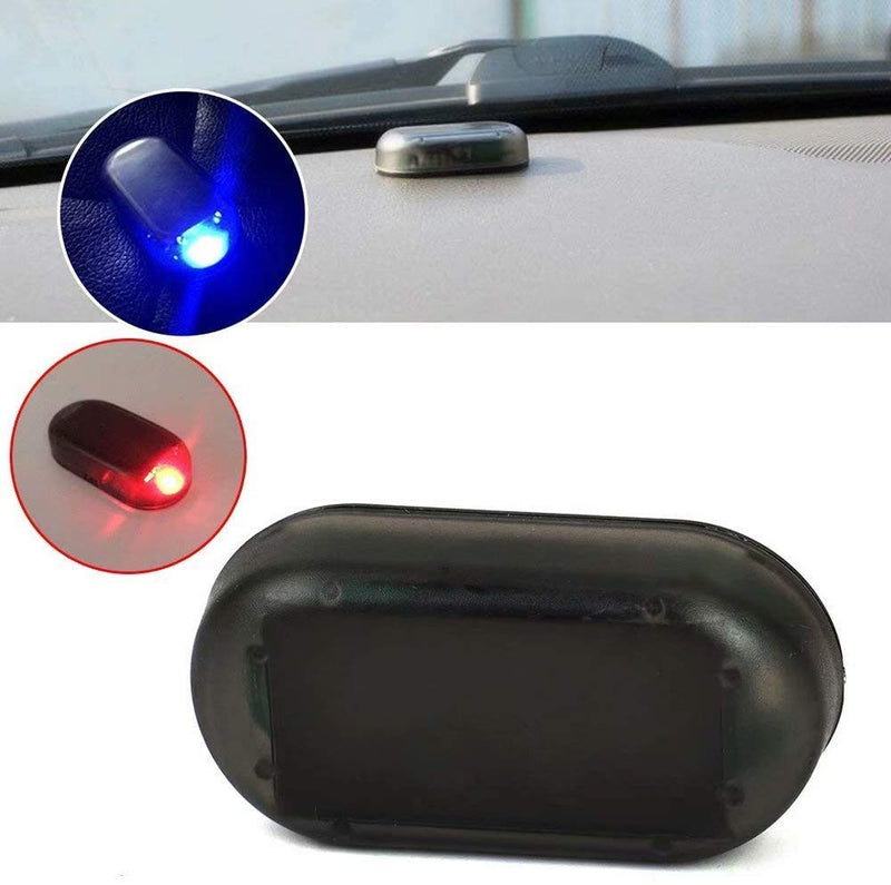 [Australia - AusPower] - HonsCreat 2pcs Car Solar Power Simulated Dummy Alarm Warning Anti-Theft LED Flashing Security Light Fake Lamp (Blue + Red) Blue + Red 