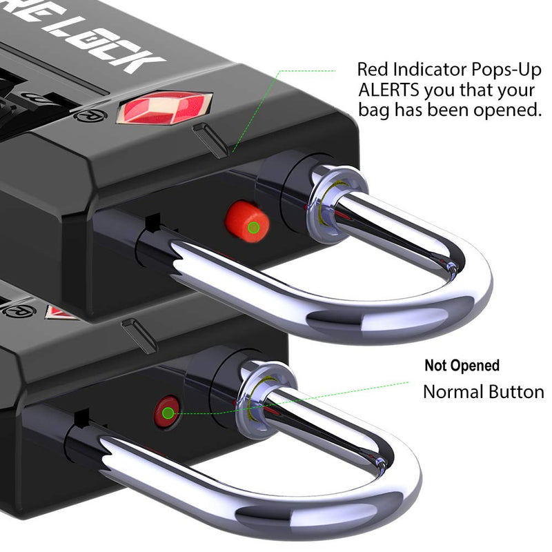[Australia - AusPower] - TSA Approved Travel Luggage Locks, Open Alert Combination Lock for School Office & Gym Locker ,Toolbox, Pelican Case,Easy Read Dials- 1, 2 & 4 Pack 17021ALL COLOUR 