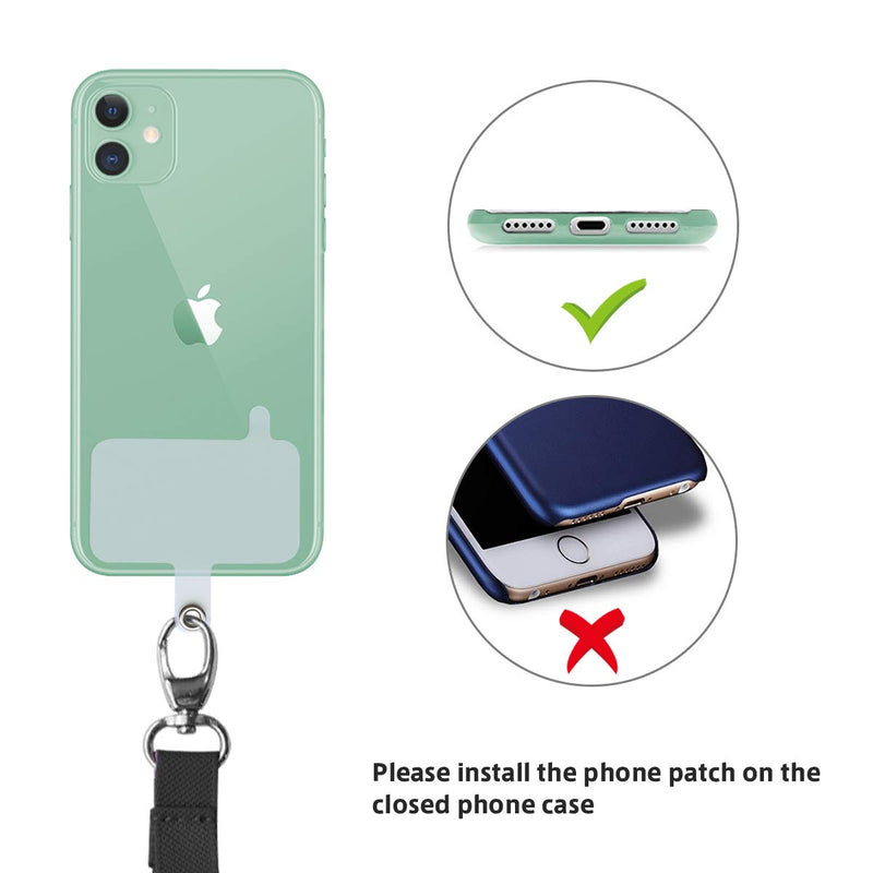 [Australia - AusPower] - ROCONTRIP Phone Lanyard Patch, 2 Pack Universal Phone Strap Tether Pad Compatible with All Smartphones (White) White 