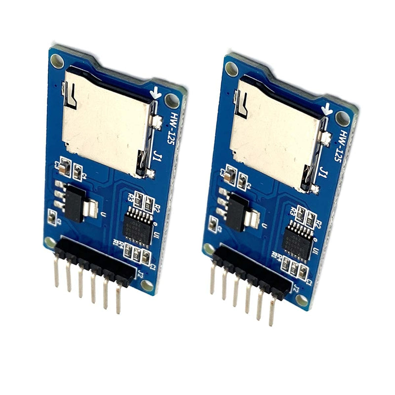 [Australia - AusPower] - Kiro&Seeu 2pcs Micro SD Card Module Storage Board 6-pin TF Card Memory Adapter Reader Module SPI Interface Compatible with Ar-duino Raspberry Pi 