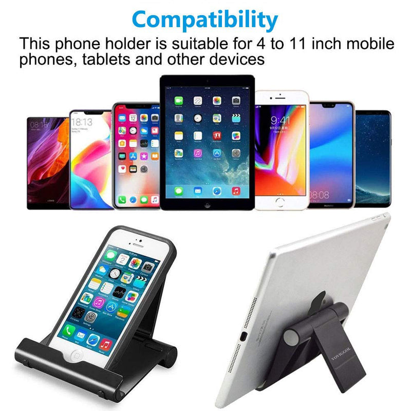 [Australia - AusPower] - VOVIGGOL 4 Pack Cell Phone Stand for Desk, Foldable Cell Phone Holder Mobile Stand Phone Dock, Adjustable Tablet Stand Holder Compatible with iPhone 12 iPhone 11 Pro Xs X 8 iPad Samsung (4 Color) 4 Different Color 