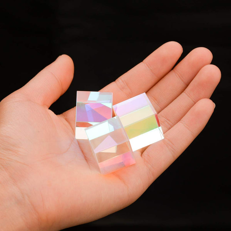 [Australia - AusPower] - 2cm Optical Glass X-Cube Prism RGB Dispersion Prism for Physics and Decoration Same Size 3pcs 