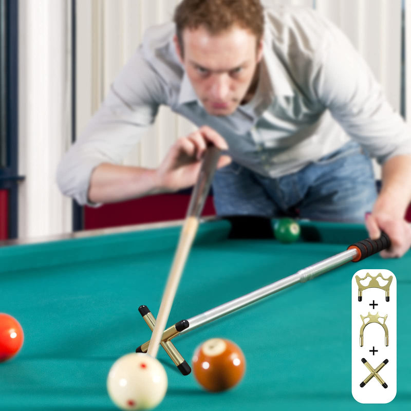 [Australia - AusPower] - Sarybei Retractable Pool Cue Stick with 3 Style Replaceable Bridge Head That Provide Bridge Play at Every Conceivable Angle 